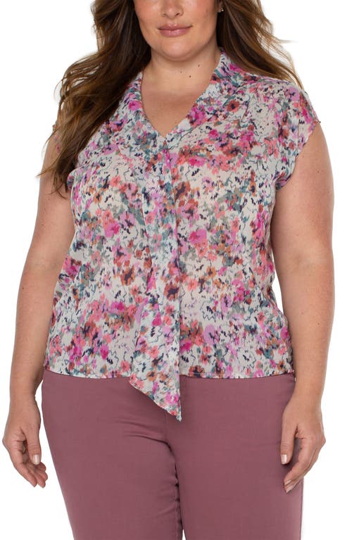 Liverpool Sleeveless Blouse in Painted Floral