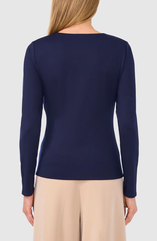 Shop Halogenr Halogen(r) Compression Long Sleeve Top In Classic Navy Blue