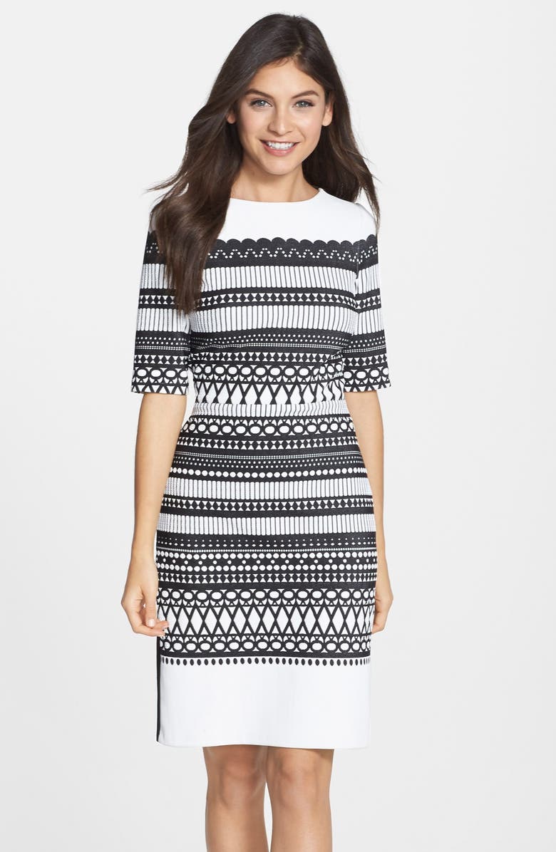 Julia Jordan Geometric Pattern Knit Sheath Dress | Nordstrom