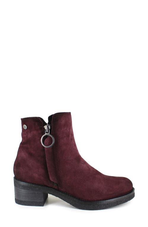 National Comfort Carinna Bootie In Dark Red Suede