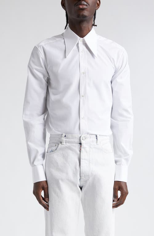 Maison Margiela MM1 Cotton Button-Up Shirt 100 White at Nordstrom,