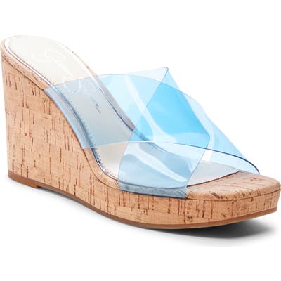 Jessica Simpson Seena Platform Wedge Sandal- Blue