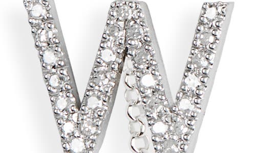 Meshmerise Bezel Diamond Initial Chain Necklace In White-w