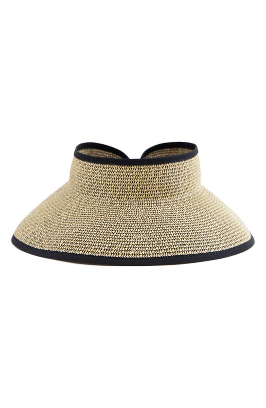 Shop San Diego Hat Packable Straw Visor In Multi Black