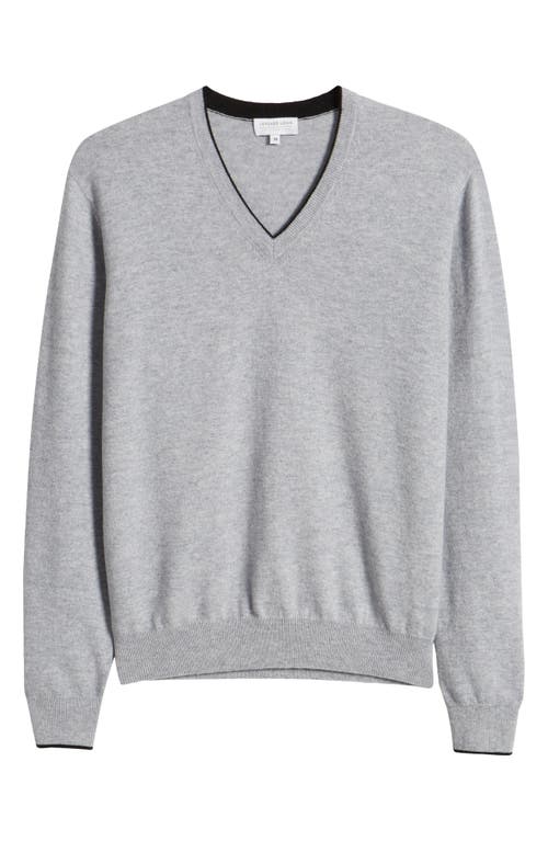 Lorenzo Uomo Tipped Merino Wool Sweater In Sterling