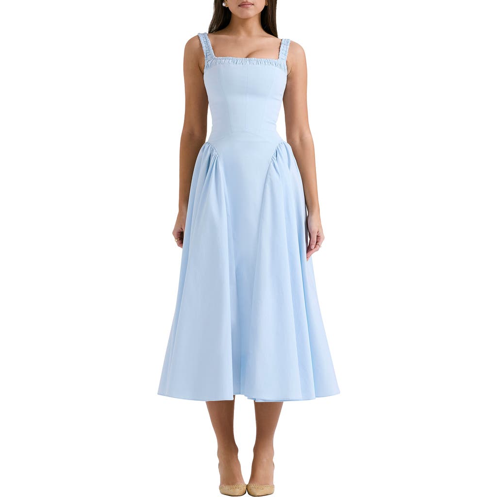 House Of Cb Dorothy B Pima Cotton Blend Cocktail Midi Dress In Pale Blue | ModeSens House Of Cb Dorothy B Pima Cotton Blend Cocktail Midi Dress In Pale Blue | ModeSens