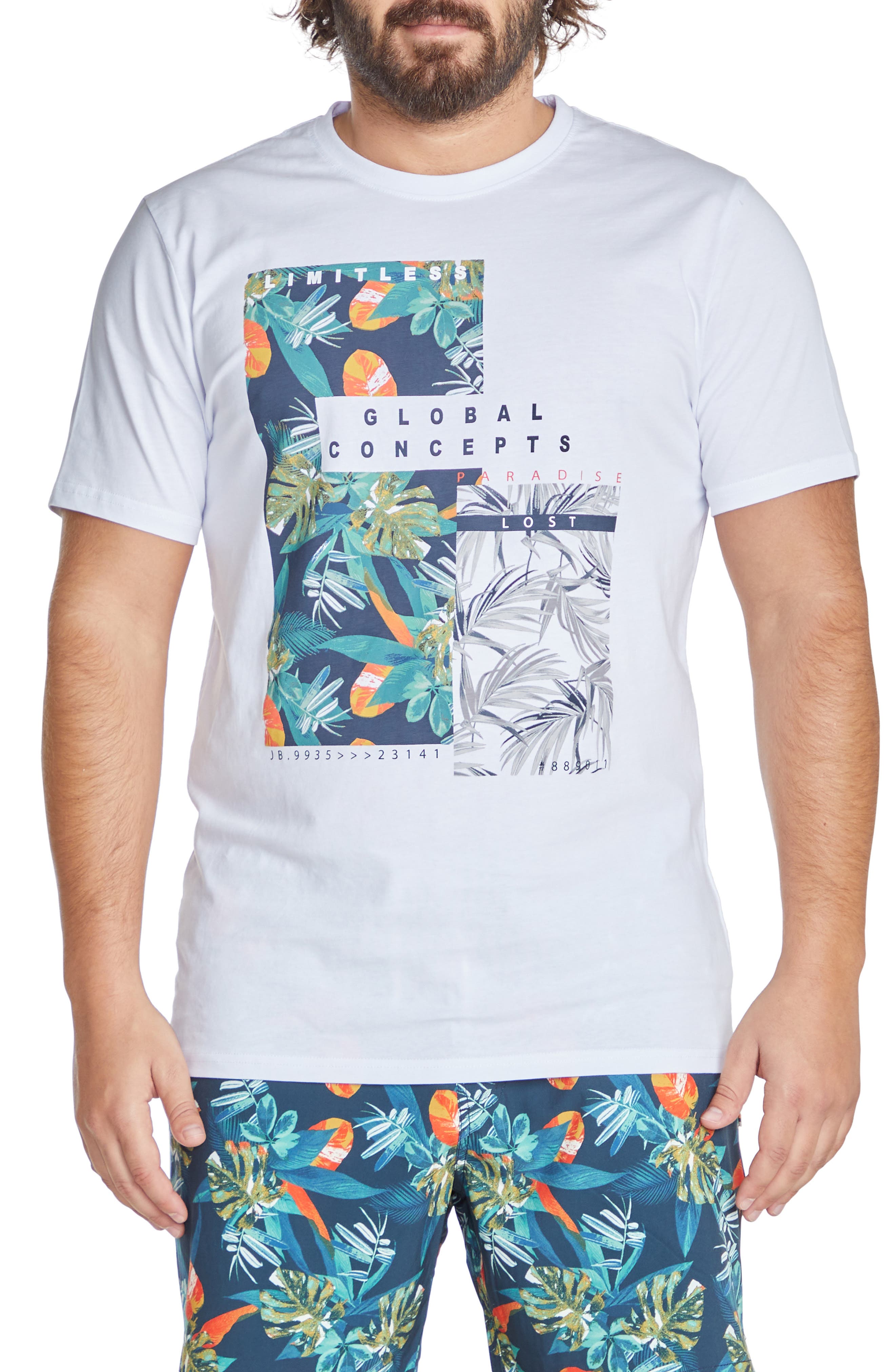 Johnny Bigg Jungle Leaf Graphic Tee in White at Nordstrom