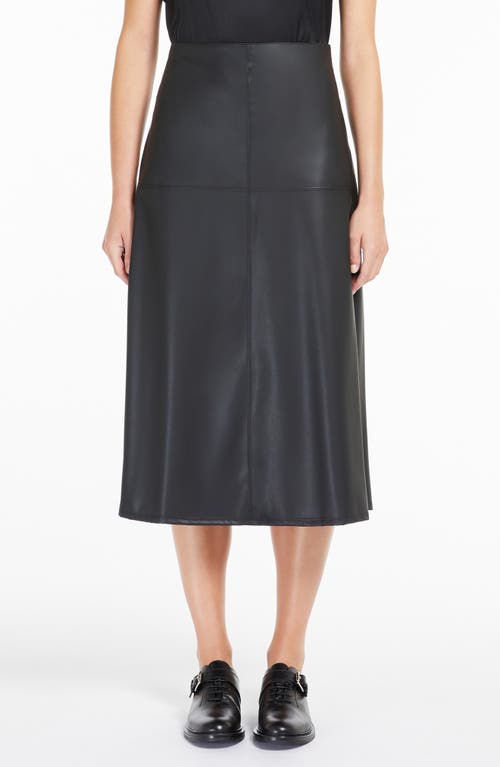 Max Mara Leisure Scilli Faux Leather Skirt in Black 