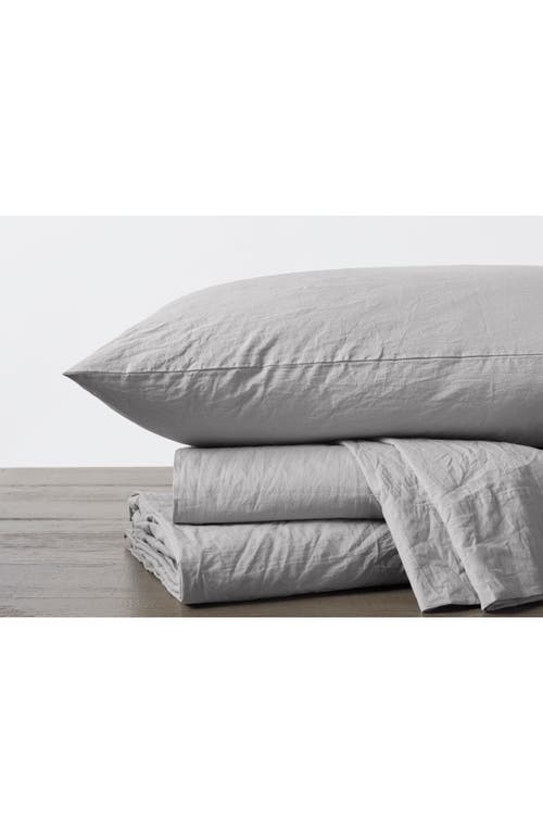 Coyuchi Crinkled Organic Cotton Percale Sheet Set in Pewter at Nordstrom