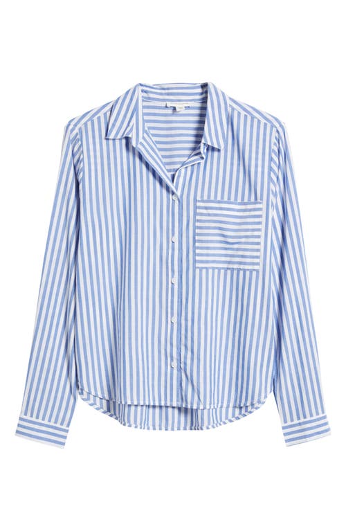 BEACHLUNCHLOUNGE BEACHLUNCHLOUNGE CANDY STRIPE COTTON BLEND BUTTON-UP SHIRT
