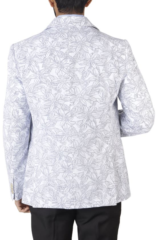 Tailorbyrd Floral Seersucker Sport Coat In White Dove