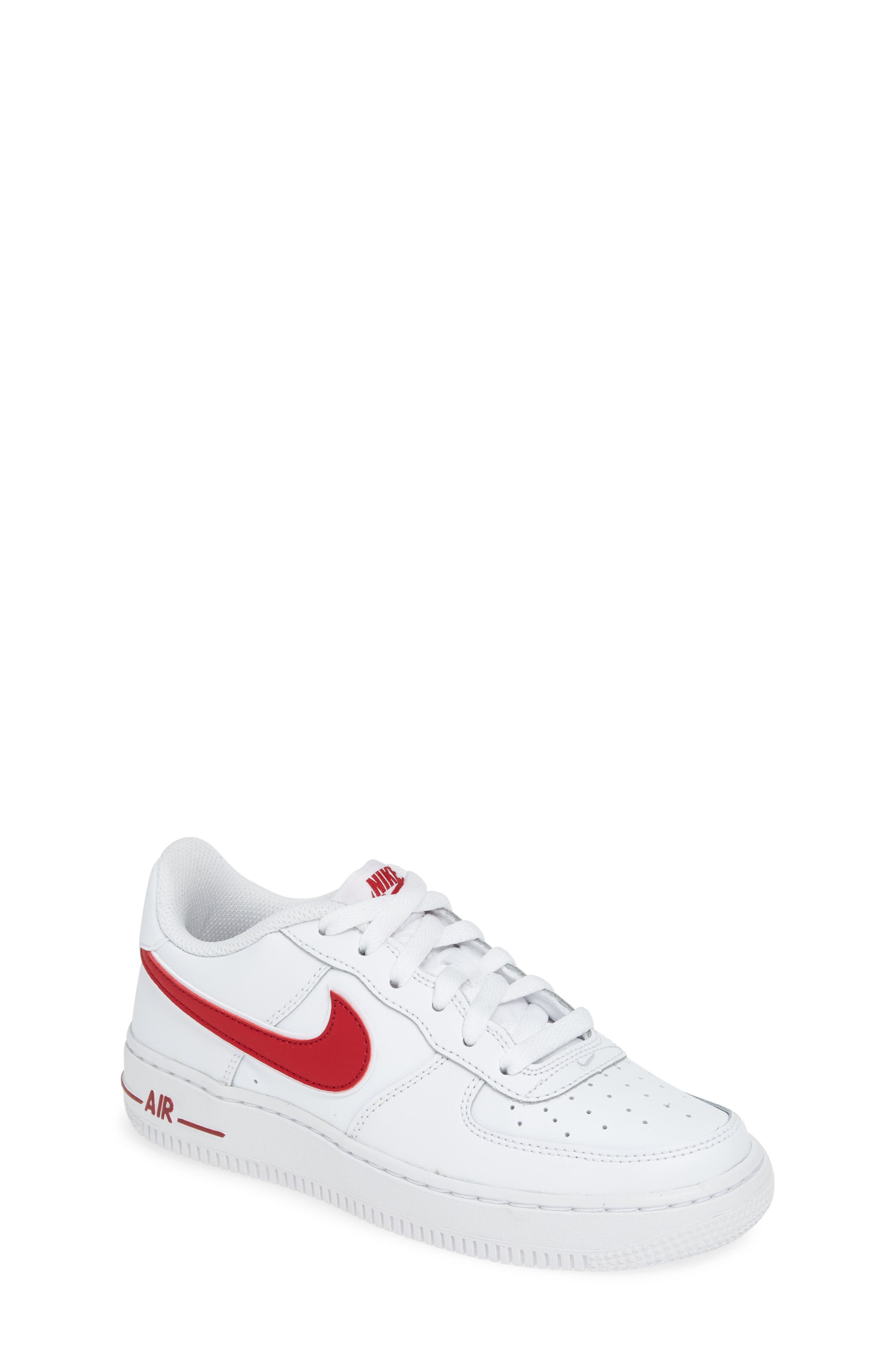 white and red air force 1 kids
