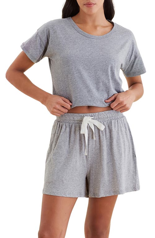 Shop Papinelle Jada Organic Cotton Pajama Shorts In Dark Grey