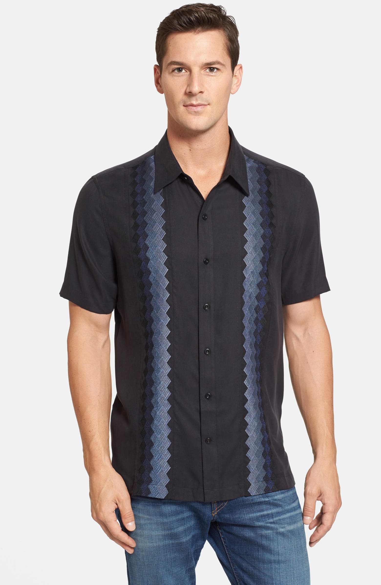 Nat Nast 'Casablanca' Regular Fit Short Sleeve Silk Sport Shirt | Nordstrom