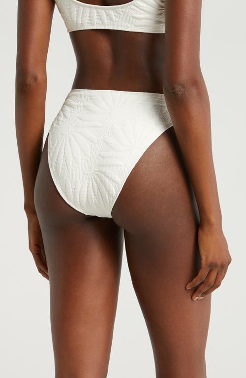 Farm Rio Banana Matelasse High Waist Bikini Bottoms In Off-white