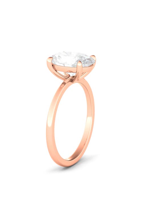 Shop Hautecarat Oval Cut Lab Created Diamond Ring In 2.00 Ctw 18k Rose Gold