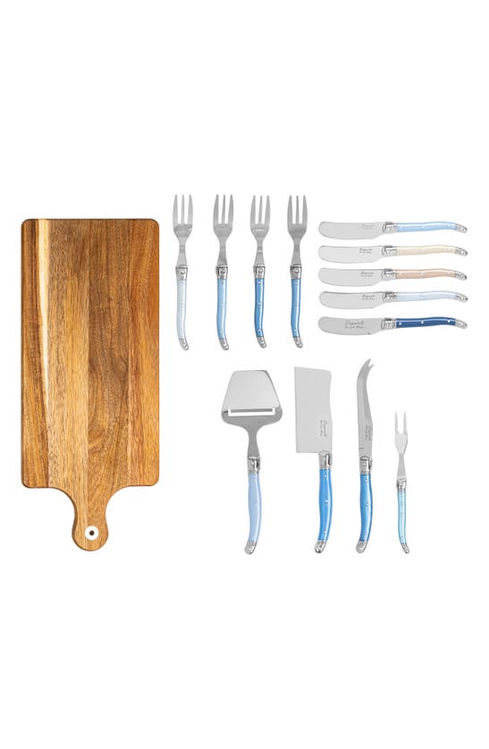 French Home Laguiole Cheese Board & Tools Set In Blue