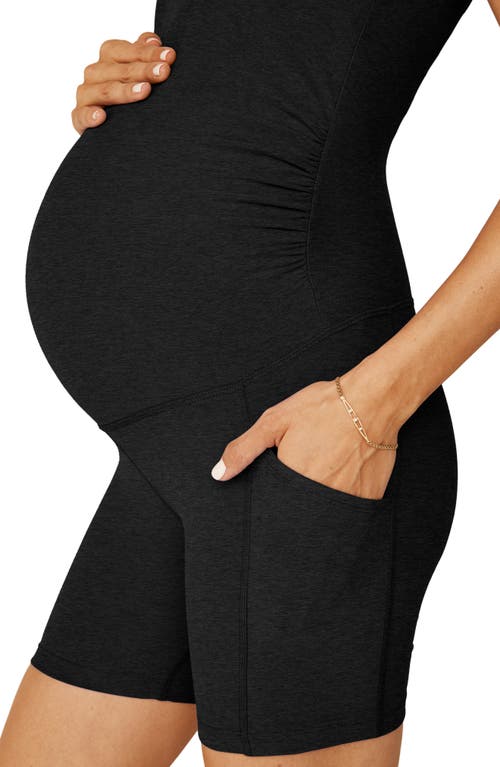 Shop Beyond Yoga Movin' Mama Maternity Romper In Darkest Night