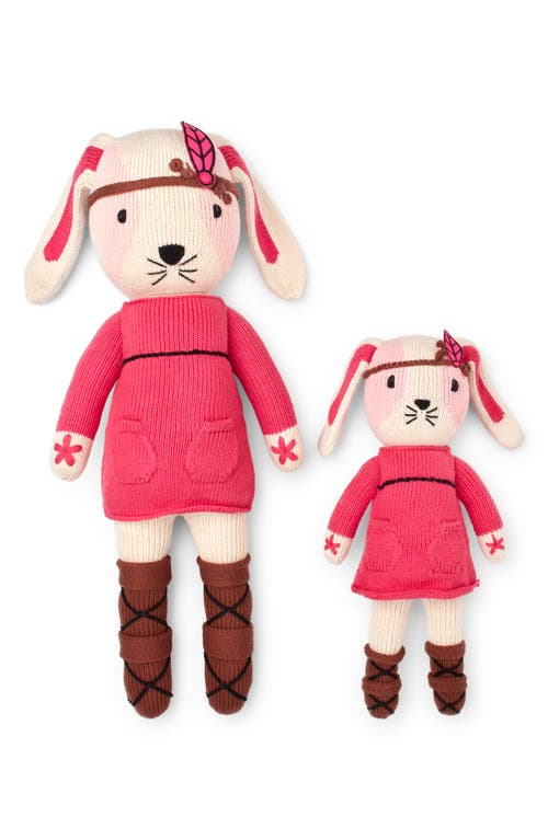 Cuddoll Bella Bunny 20" Hand-Knit Stuffed Animal in Pink at Nordstrom