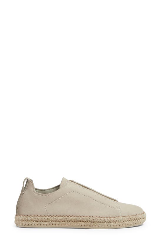 Shop Zegna Triple Stitch Espadrille Slip-on Sneaker In White