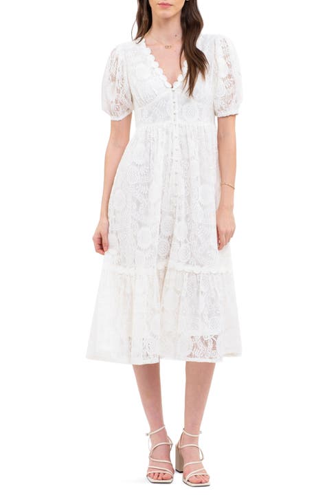 Lace Short Sleeve Maxi Dress