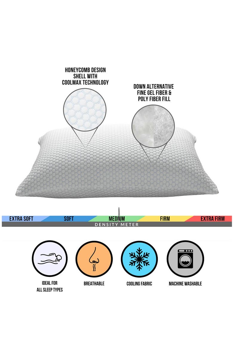 ELLA JAYNE HOME Cool N' Comfort Medium Density Gel Fiber Pillow with