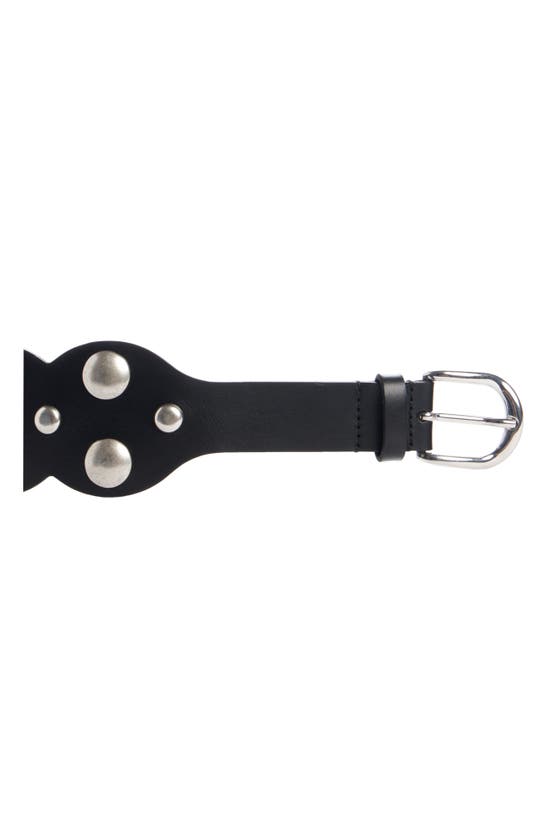 Shop Isabel Marant Agia Studded Leather Belt In Black/ Silver