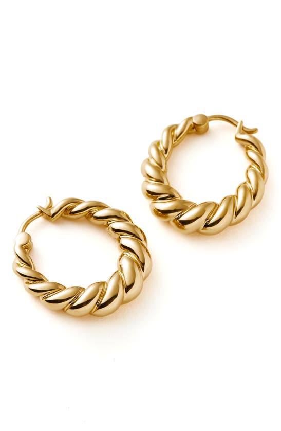 Shop Missoma Twisted Tidal Medium Hoop Earrings In Gold