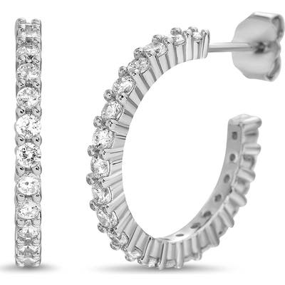 Lesa Michele Cubic Zirconia Hoop Earrings