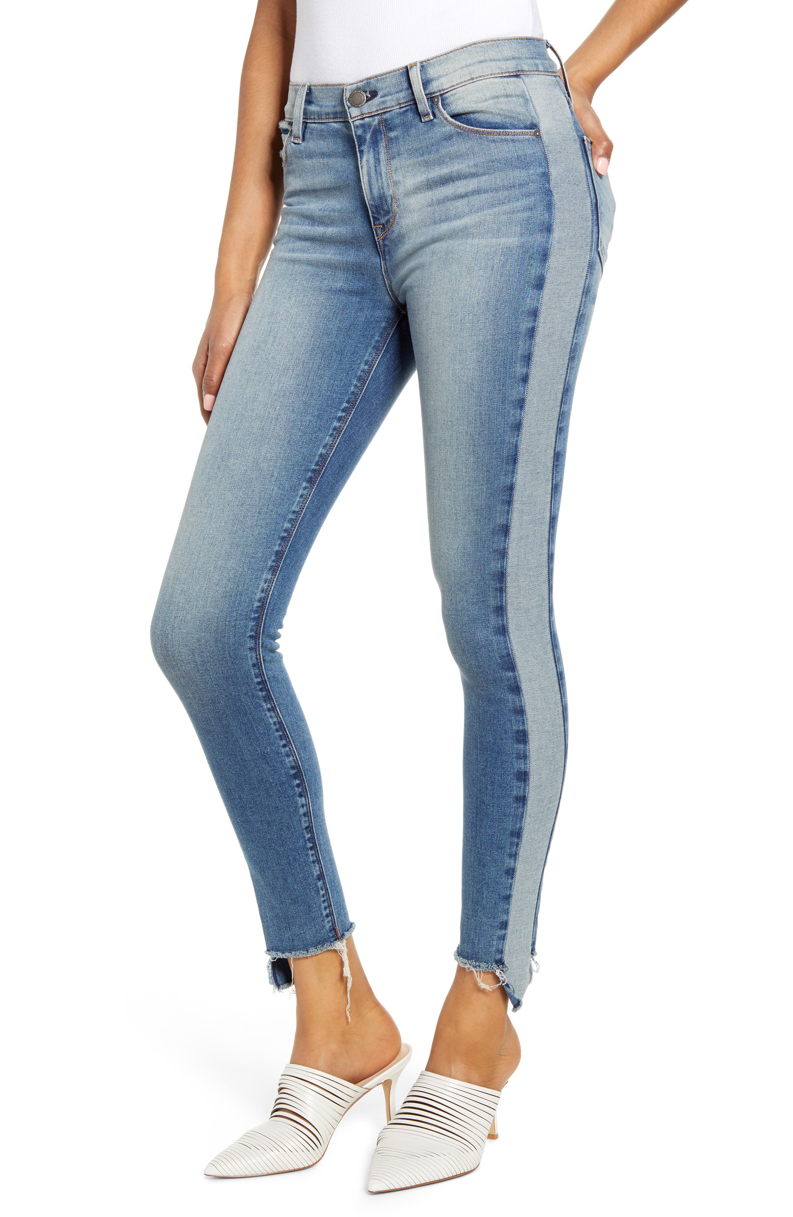 skinny side stripe jeans