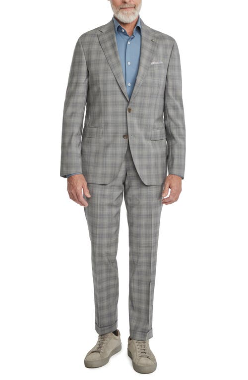 Esprit Deco Plaid Wool Suit in Light Grey