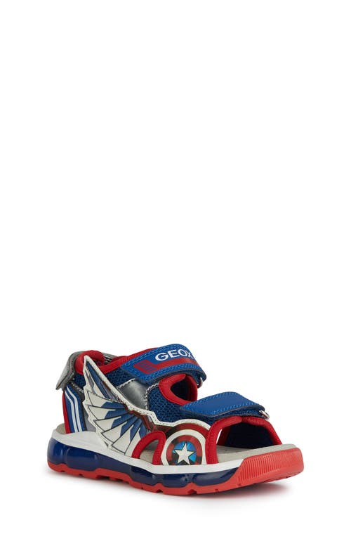 Geox x Marvel Kids' Android Light-Up Sandal Blue/Red at Nordstrom,