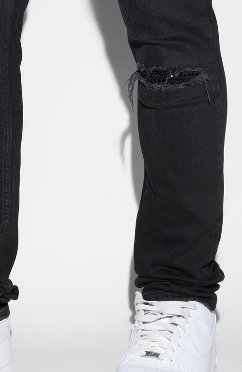 Shop Ksubi Van Winkle Apex Krystal Repair Distressed Skinny Jeans In Black