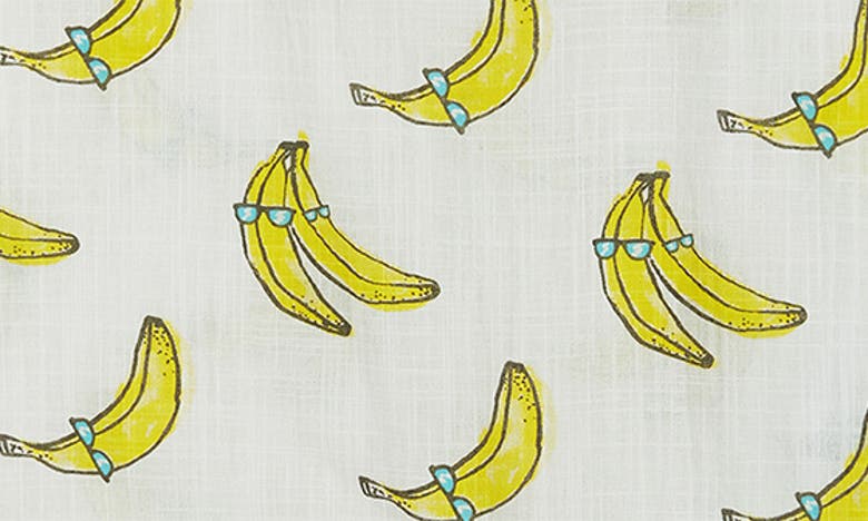 Andy & Evan Banana Romper & Bucket Hat Set In White Banana