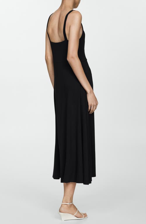 Mango Strapless Flared Dress Black In Black