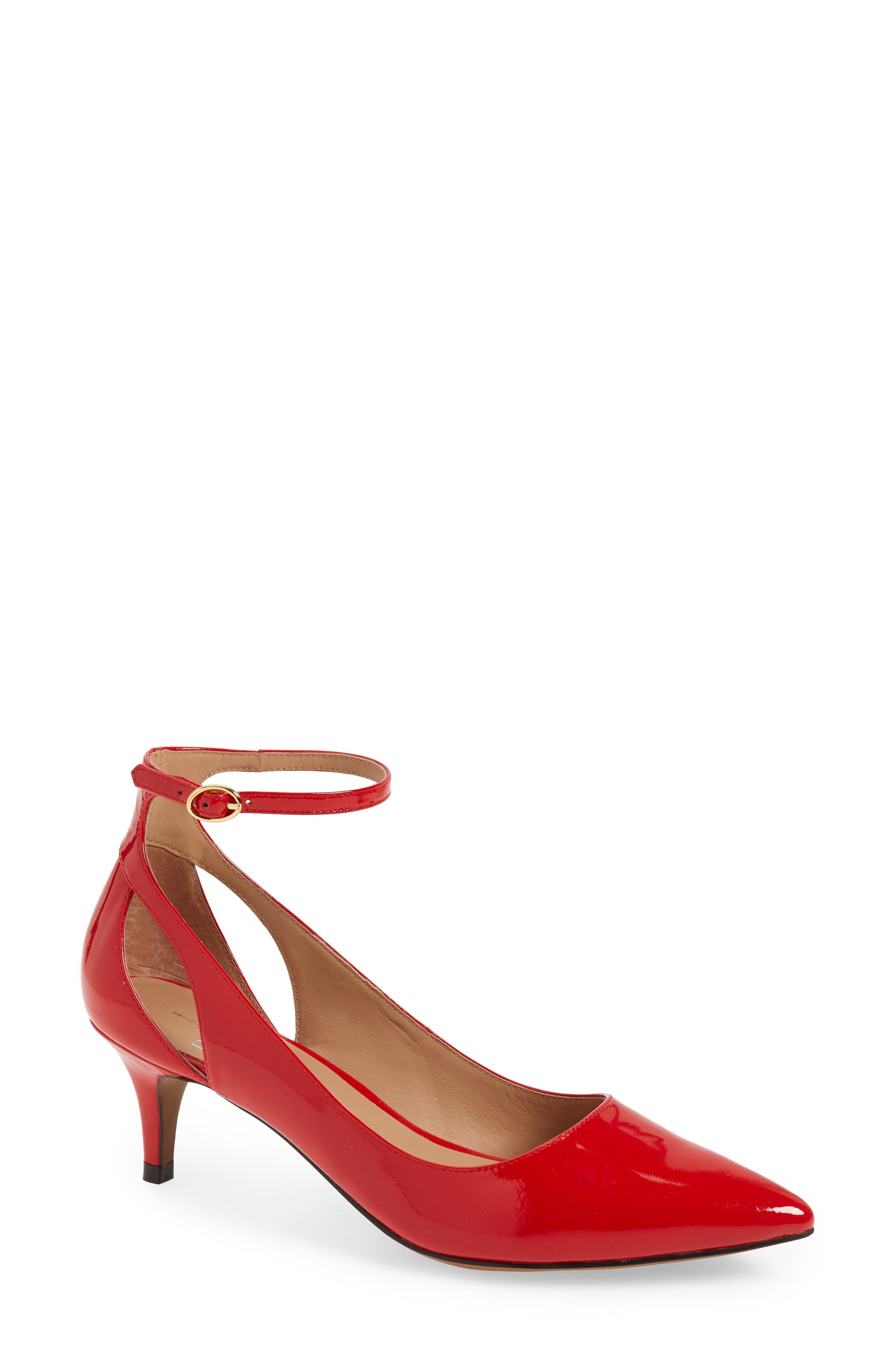 Linea Paolo Carrie Ankle Strap Pump, Red