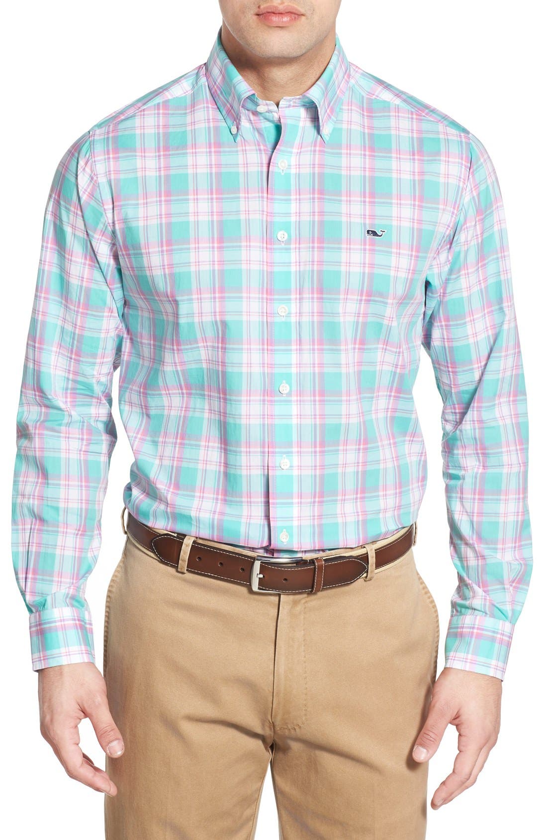 Vineyard Vines 'Putnam Plaid Whale' Slim Fit Long Sleeve Sport Shirt