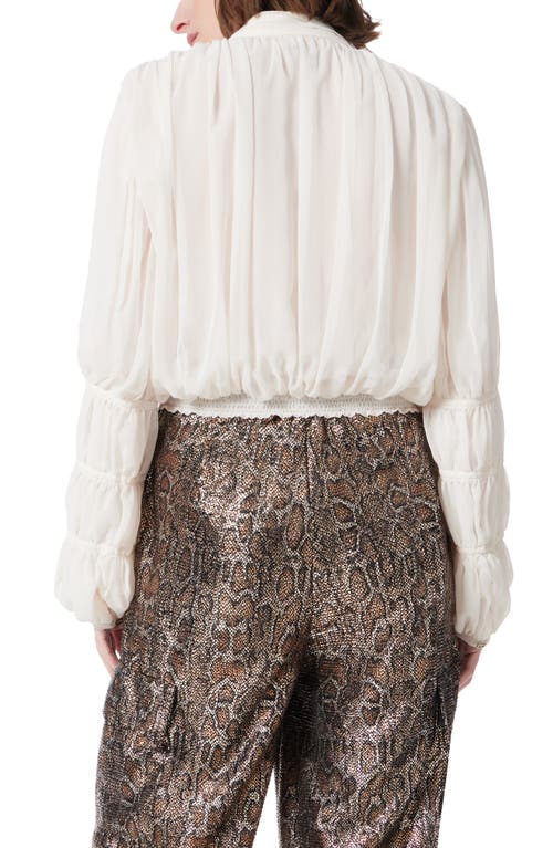 Dee Ocleppo Smocked Chiffon Top In Sea Salt