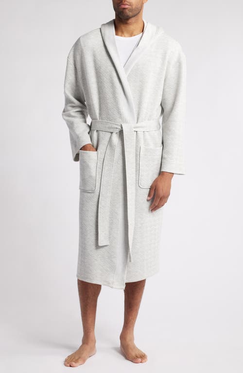 Majestic International Diamond Textured Hooded Robe in Heather Grey 