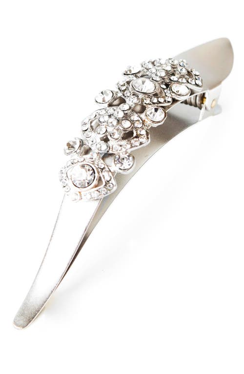 Maximas Victorian Crystal Embellished Hair Clip in Silver