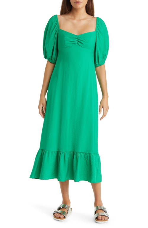 Darcie Puff Sleeve Dress in Green