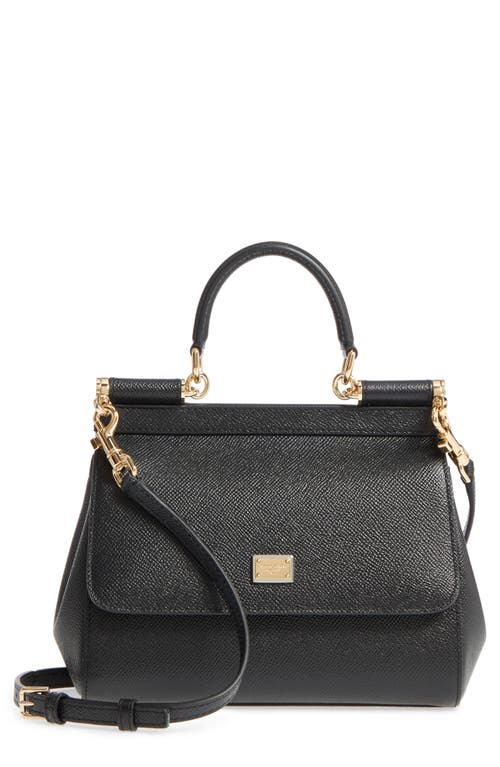 Dolce & Gabbana Small Miss Sicily Leather Satchel in Black at Nordstrom