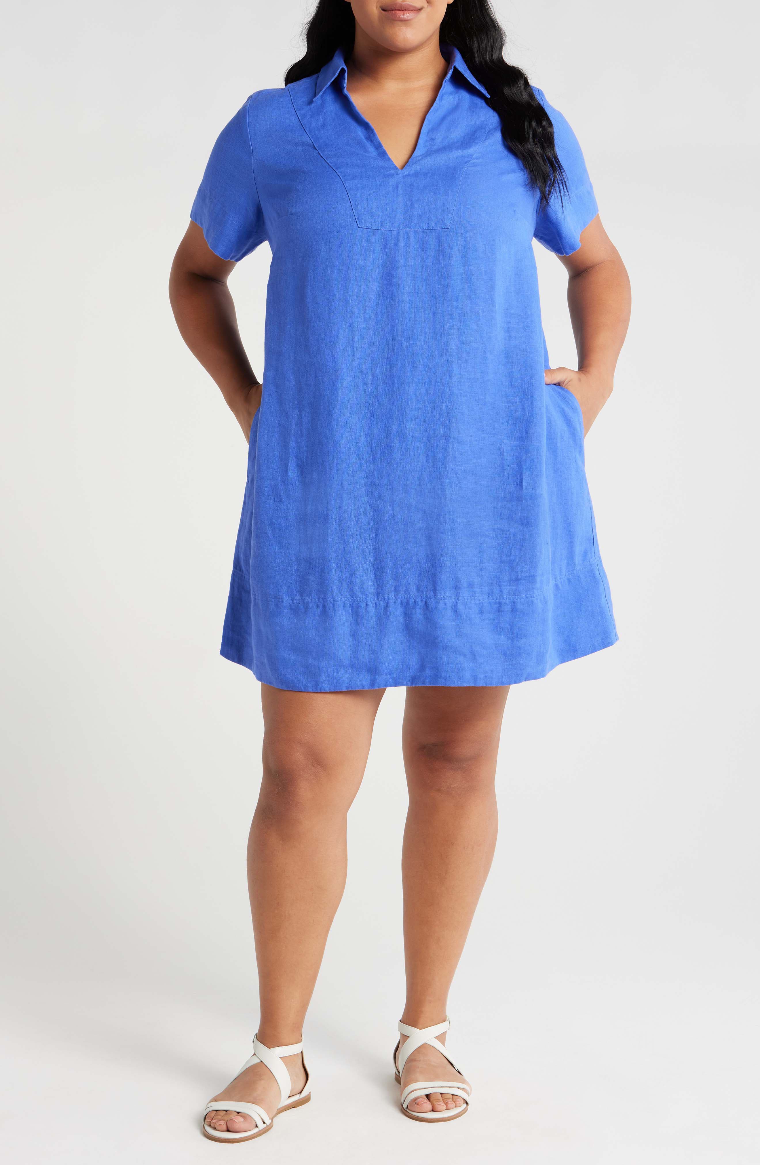 100% Linen Plus Size Dresses for Women | Nordstrom