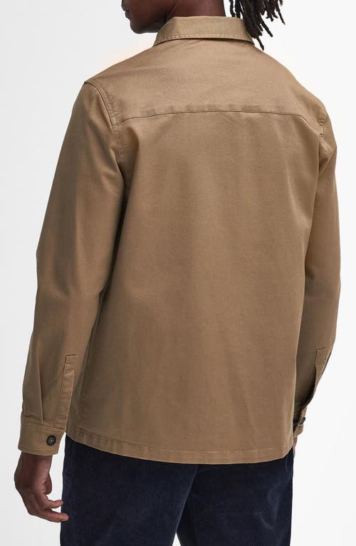 Shop Barbour Ruxton Twill Overshirt In Stone