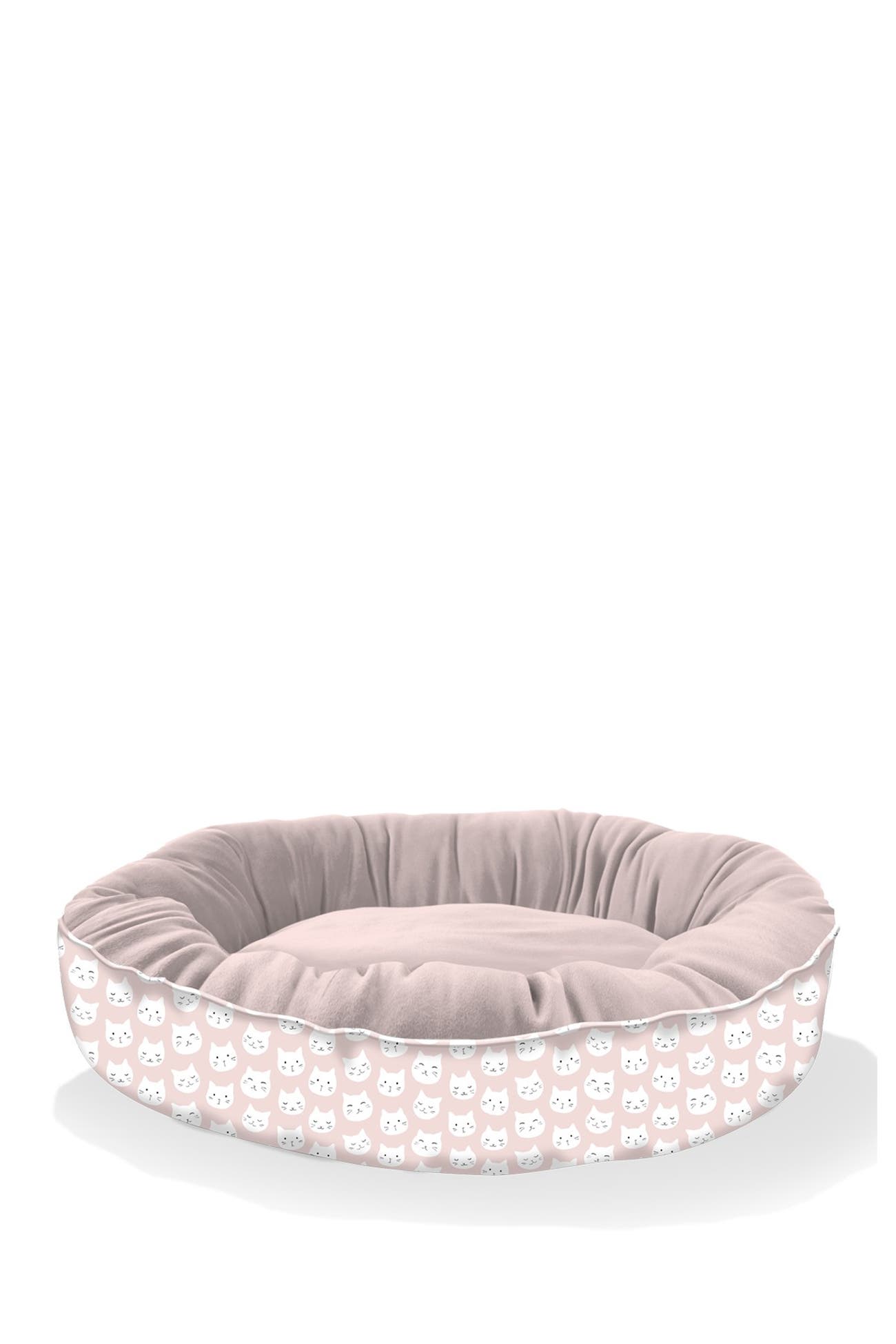 Fringe Studio Chubby Cat Heads Pink Medium Round Pet Bed Nordstrom Rack