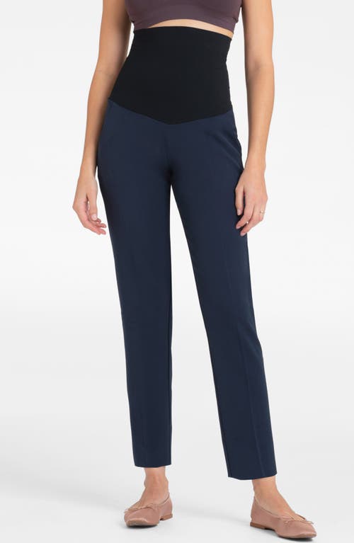 Shop Seraphine Tapered Compression Postpartum Leggings In Navy