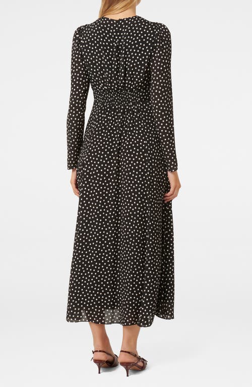 Shop Ever New Mietta Print Long Sleeve Midi Dress In Black Spot