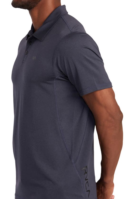 Shop Rvca Sport Vent Performance Polo In Navy Heather