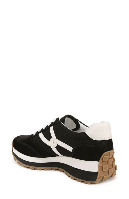 Veronica Beard Valentina Mixed Leather Retro Sneakers In Black/white