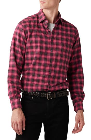 Rodd & Gunn Radbrook Sports Fit Plaid Flannel Button-up Shirt In Bubblegum